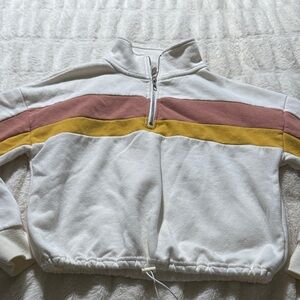 Pink Republic White Pullover with Stripes vintage look size small